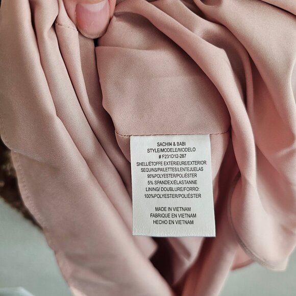 NWT | Sachin + Babi Sequin One Shoulder Carmen Dress in Honey Midi Size 6 - Picture 8 of 9